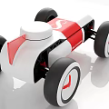 Stylish Red And White Electric Racing Toy Cars With Modern Design For Kids Play