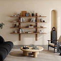 Silent Wind Bookshelf Wall-mounted Display Rack 3d model