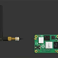 Green Circuit Board With Antenna And Electronic Components For Wireless Module