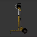Portable Industrial Lighting Fixture Set With Twin Heads And Wheel Base