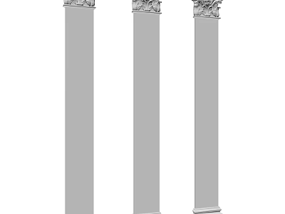 Classical Roman Columns With Intricate Carved Capitals And Architectural Decorative Elements 3d model