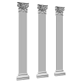 Classical Roman Columns With Intricate Carved Capitals And Architectural Decorative Elements 3d model