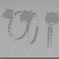 Three Elegant Silver Rings With Large Transparent Gemstones And Small Diamond Decorations