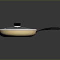 Stainless Steel Frying Pan With Lid And Black Handle For Daily Cooking