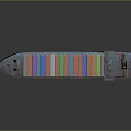 Large Cargo Ship With Colorful Stacked Containers And Rusted Hull For Ocean Transport