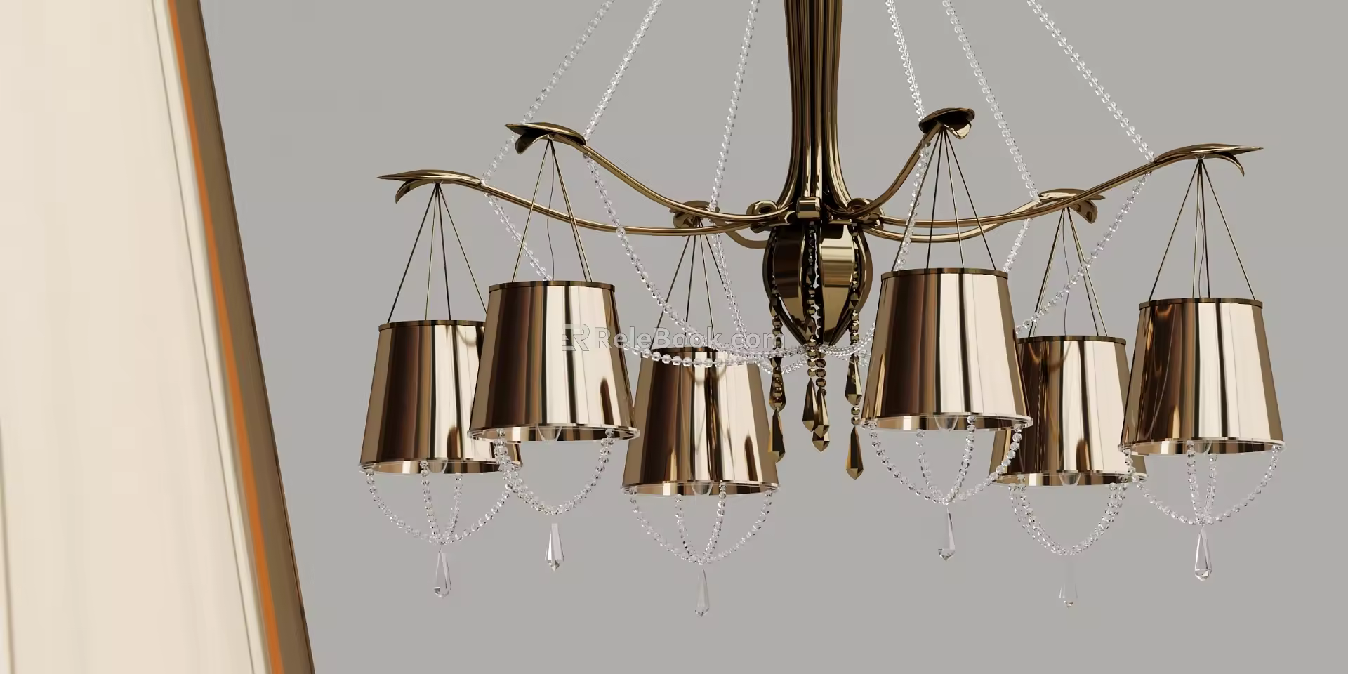 Post-modern chandelier metal multi-head chandelier 3d model