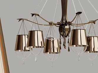 Post-modern chandelier metal multi-head chandelier 3d model