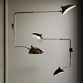 Modern Indoor Wall Lamps With Adjustable Metal Arms And Stylish Curved Shades Design