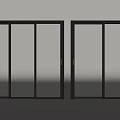 Modern Black Framed Sliding Doors With Transparent Glass Panels For Home Interior