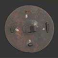 Vintage Circular Metal Equipment Rusted Surface With Functional Components And Markings