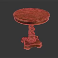Classic Round Wooden Table With Twisted Pedestal Base And Solid Wood Top