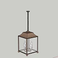 Vintage Glass Covered Chandelier With Chain Hanging And Candle Lights