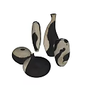 Artistic Black And White Ceramic Vessels With Unique Textured Shapes For Home Decor