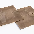 Two Brown Folded Cardboard Sheets With Creases And Textured Surfaces 3d model