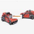 Red Off Road Toy Vehicles With Black Accents And Roof Gear Two Models