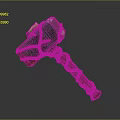 Enchanted Hammer with Wooden Handle Green Rope Carved Patterns And Glowing Gem