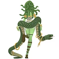 Medusa Snake Female Monster Elf Game Figure Game Character 3d model
