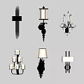 Modern And Traditional Wall Sconces With Various Designs For Home Decor 3d model