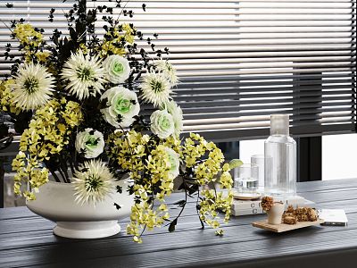 Vase Plant Desktop Ornaments Book 3d model