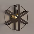 Modern Wall Sconces with Circular Metal Frame and Glass Shade on Light Wall