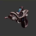 Futuristic Sci-Fi Weapon Handgun with Modern Design and Blue Glowing Components