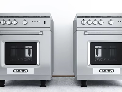 Two SPINITY Stainless Steel Kitchen Ovens As Home Essential Appliances 3d model