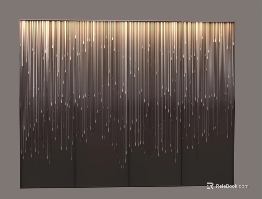 Modern Entryway Cabinet Sideboard With Vertical Lines And Light Reflective Dot Pattern 3d model 
