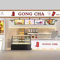 GONG CHA Milk Tea Shop Interior With Fruit Tea Displays And Pastry Counter
