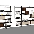 Bookcase Decorative Cabinet Books Books 3d model