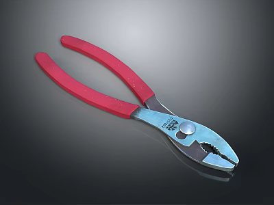 Red Handle Metal Pliers With Gripping Cutting Function For DIY And Workshop Tasks 3d model