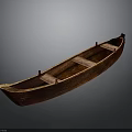 Traditional Handcrafted Wooden Boat With Brown Finish And Seats For Water Transport