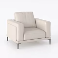 Modern Beige Leather Sofa Set With Metal Legs And Minimalist Seating Design