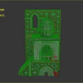 Ornamental Architectural Model With Domed Top Arched Doorway Staircase And Tiled Patterns