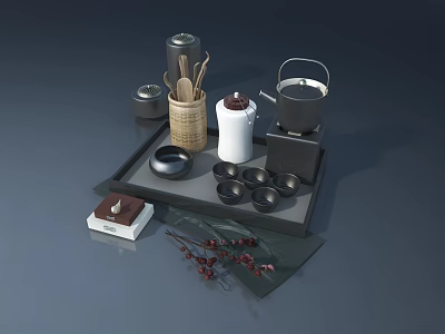 Tea tray tea set tea ceremony 3d model