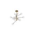 Modern Brass Chandelier With Transparent Glass Globes Contemporary Lighting Fixture For Modern Interior Spaces
