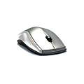 Modern Silver Wireless Computer Mouse With Black Scroll Wheel And Sleek Design