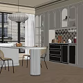 Modern Dining Table Set in Open Kitchen with Stylish Chairs and Contemporary Design
