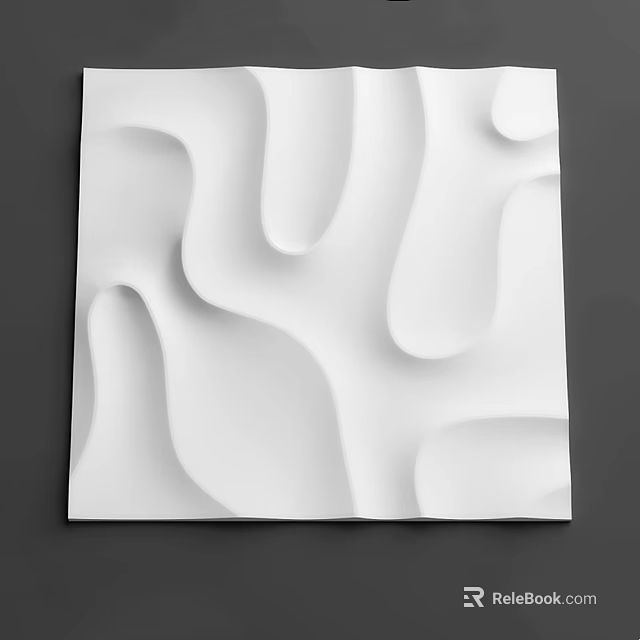 Stylish White Wavy Curved Wall Panel for Modern Interior Decoration 3d model 