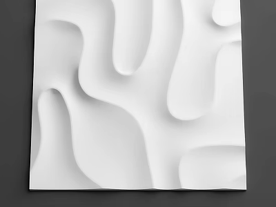 Stylish White Wavy Curved Wall Panel for Modern Interior Decoration 3d model