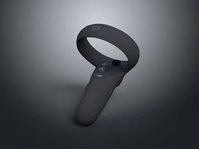 Ergonomic Black VR Controller For Computer Gaming With Interactive Buttons 3d model