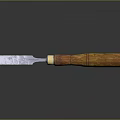 Professional Hardware Chisel With Sharp Metal Blade And Wooden Handle Design 3d model