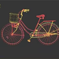 Stylish Blue Bicycle With Black Basket Seat And Reflection On Gray Background