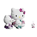 Adorable Hello Kitty Plush Toys with Colorful Bows and Plaid Dresses Different Sizes and Pendant