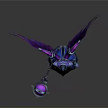Elegant Fantasy Character Featuring Purple Wings Blue Armor And Glowing Staff