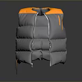 Gray And Yellow Padded Vest With Zipper Closure For Warm Daily Wear