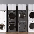 Modern Stackable Washing Machines with Different Colors for Home Design 3d model