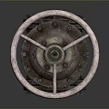 Industrial Rustic Lighting Combination Featuring Round Metal Wheel Design Pendant Lamps