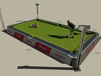 Commercial Football Game Table With Green Field Goal Posts And Scoring Markers 3d model