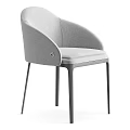 Modern Gray Upholstered Leisure Chair with Sleek Armrest and Metal Legs Design