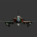 Military Airplane Model with Camouflage Green and Orange Paint and Tail Number 07